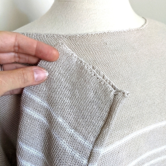 Euc Joan Vass 100% Linen Striped Lightweight Sweater XL - Picture 5 of 12